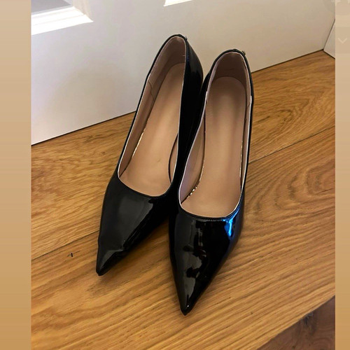 Damen pumps schwarz lackleder - schwarz,