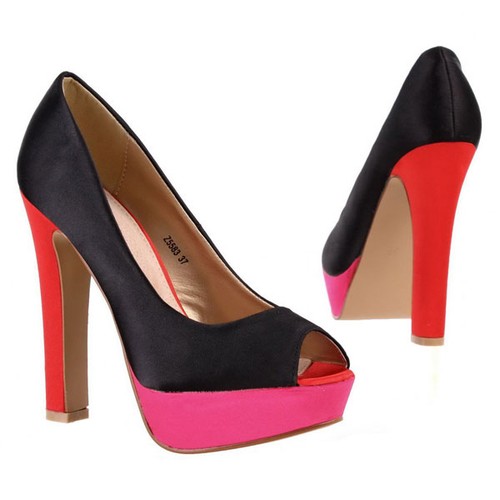 Schwarze satin peeptoes belle - schwarze,